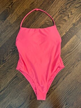 Mango Pink Halter One-Piece Swimsuit